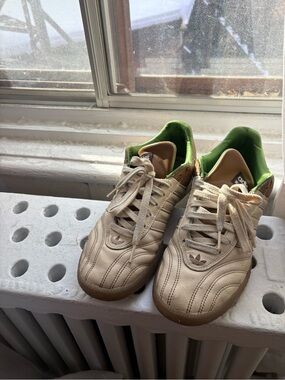 Wales Bonner Cream Leather Sneakers with Green Lining